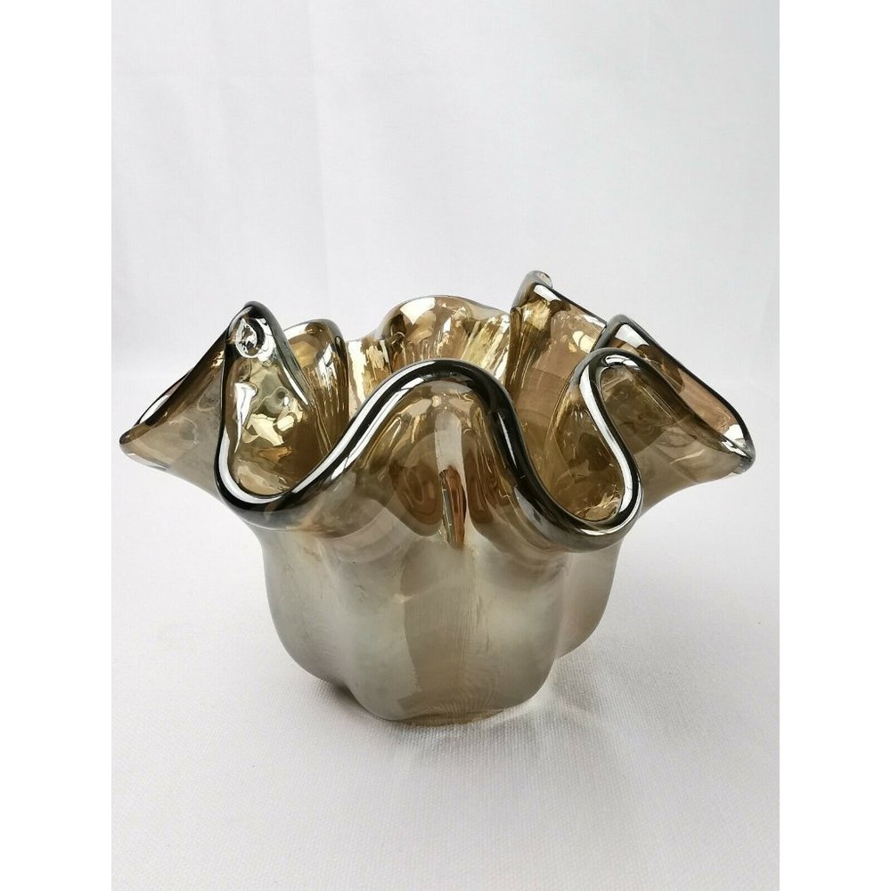 Antonio Tammaro Murano Art Glass Candle Vase Made In Italy 5"